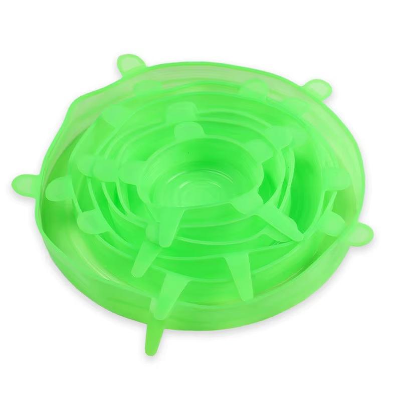 6pcs Silicone Cover Stretch Lids Reusable Durable and Expendable Lids Silicone Covers for Fresh Food Leftovers Keep Food Fresh