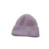 Korean Style Rabbit Fur Knitted Label Hat for Autumn and Winter Thickened To Show Face  Small Ear Protection Couple's All Match Pullover Hat