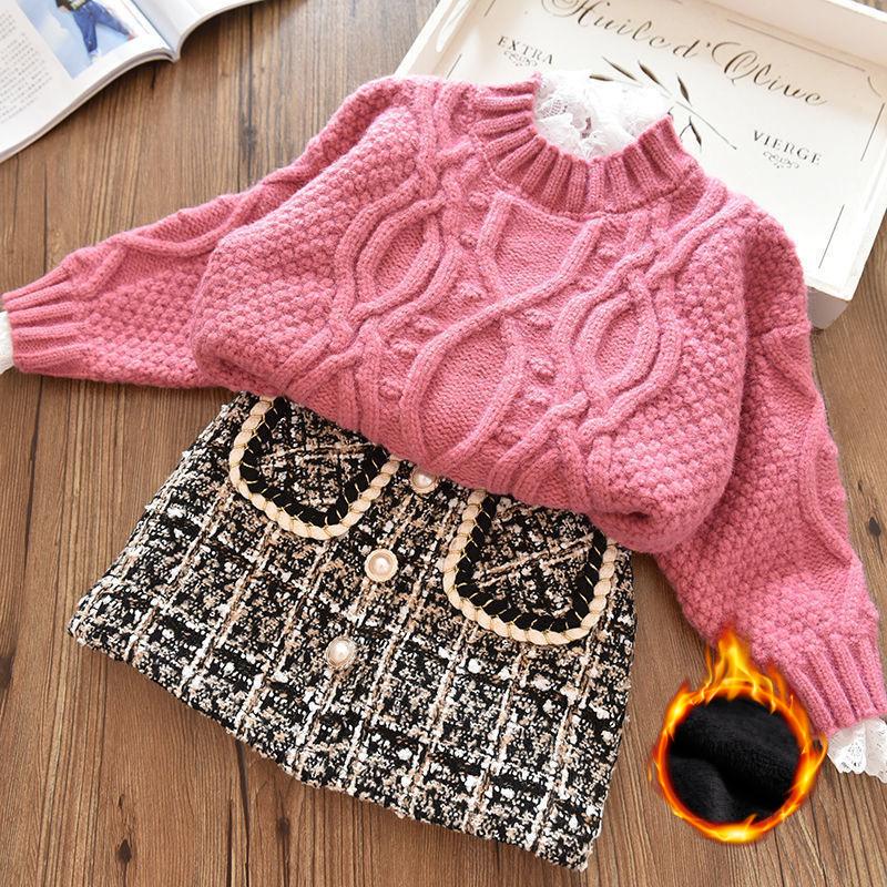 

Утолщенная юбка принцессы из плюша и шерсти для девочек, клетчатая юбка-полуюбка для девочек, детская юбка в полоску для детей 150