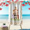 Süßes Tier-Puzzle-Print Strandtuch, Großes Weiches Schnelltrocknendes Handtuch für Strand Camping Schwimmen