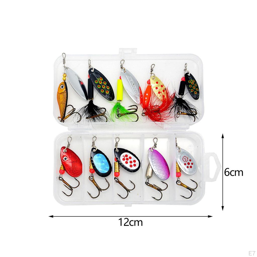 10 Pieces Fishing Lures Spinnerbait Hard Metal Inline Spinnerbaits Trout