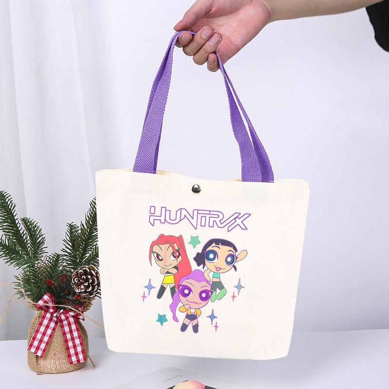 Anime Cartoon Print Student Commuting Trend Handbag Casual Lightweight Canvas Shoulder Bag