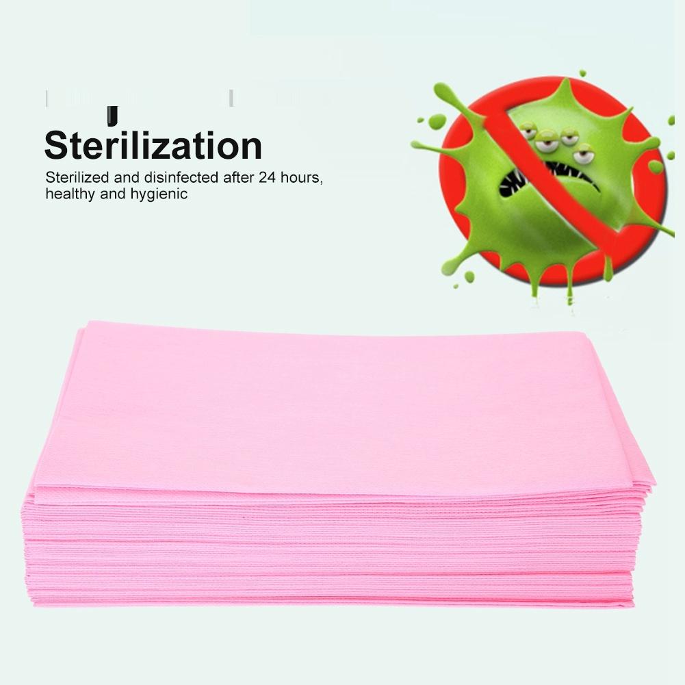 10Pcs Disposable Bed Sheets Beauty Salon Massage Medical Thickened NOn Woven Bedsheets Pink