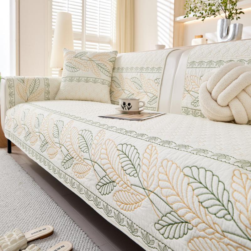 New Washed Cotton Sofa Cushion Fabric Four Seasons Universal Non-Slip Leather Sofa Seat Cushion Sofa Cover Cover Cloth