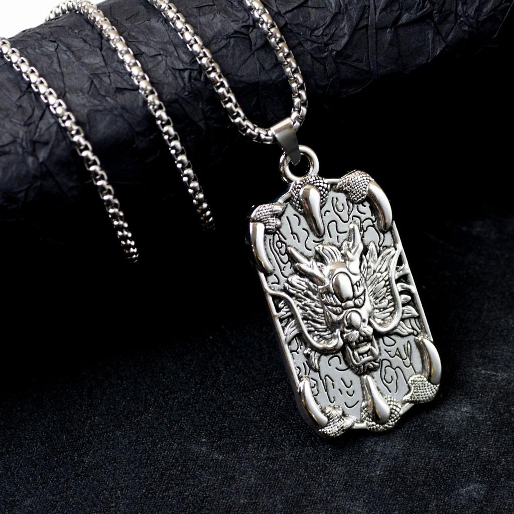 Year Of The Dragon Necklace Jewelry, Dragon Jun Brand, Men'S Sweater Chain Hip Hop Trend Necklace Chinese Style Necklace