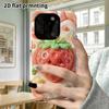 Phone case: 2D flat design suitable for iPhone 18 17 16 15 14 13 Pro protective case, cartoon strawberries, perfect Christmas and Halloween holiday gi