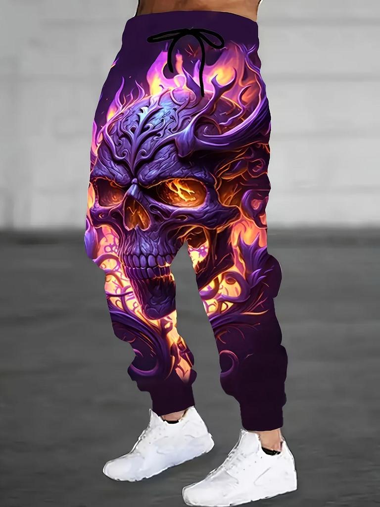 Pantaloni de trening lungi casual pentru bărbați cu imprimeu 3D, toamnă 2025 - Stil european și american