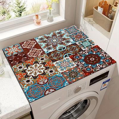 Tapis de sol vintage en dalles de moquette, Tapis absorbant pour machine à laver, Tapis anti-poussière pour réfrigérateur, Tapis de pied antidérapant