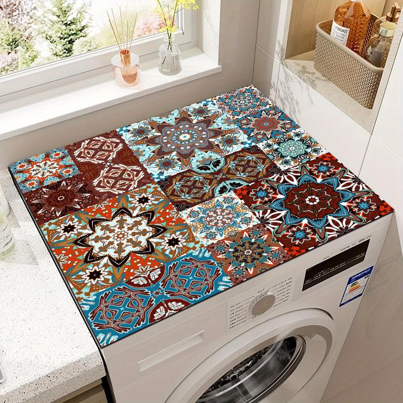 Vintage Carpet Tile Mat Washing Machine Absorbent Mat Refrigerator Dustproof Mat Non-Slip Foot Mat