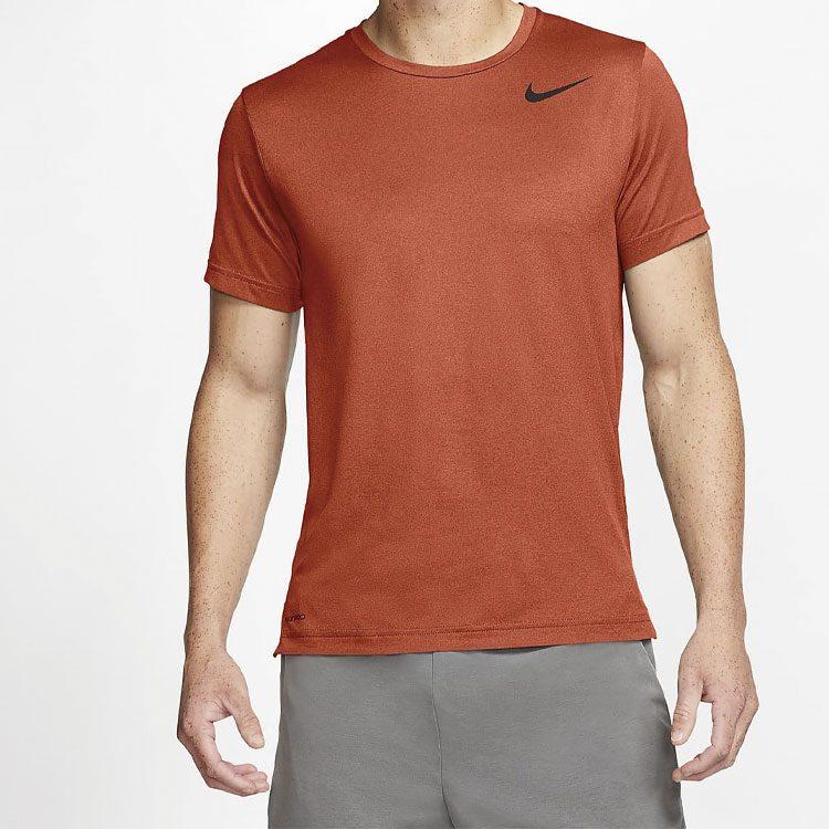 Nike T Shirts Men's Orange Crew Neck Moderate Straight Fit CJ4612-895