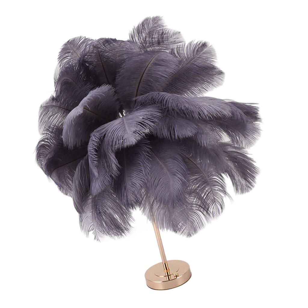 Ostrich Feather Table Lamp Rechargeable Modern Romantic Decoration Lamp Bedroom Bedside Lamp for