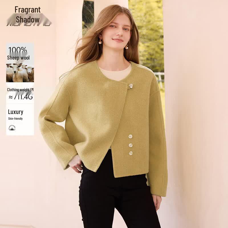 Xiangying 100% Pure Wool Women's Double-Faced Short Coat