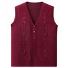 Gilet Mezza Età e Anziani Primavera e Autunno Sezione Sottile Gilet Gilet Anziani Ampio Taglia Forte Cardigan Lavorato a Maglia