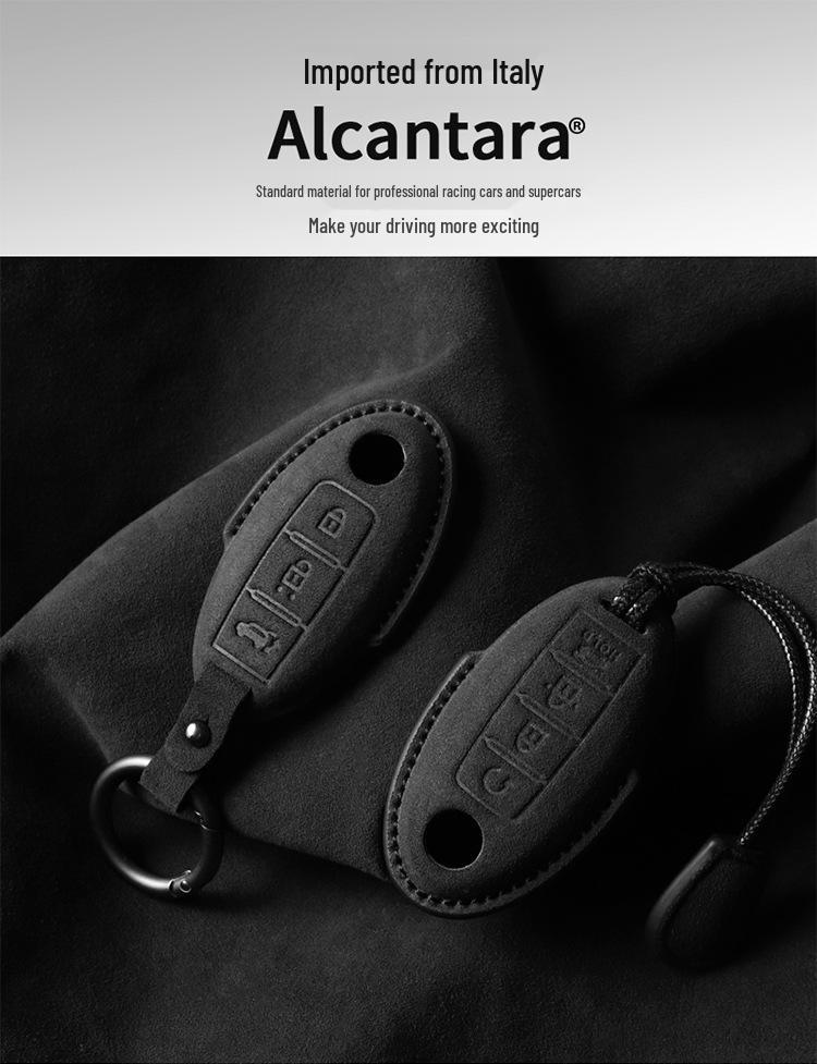 Nissan Key Cover: Full Wrap Suede Shell for Qashqai, Teana, X-Trail, Tiida, Loulan, Tuoda.