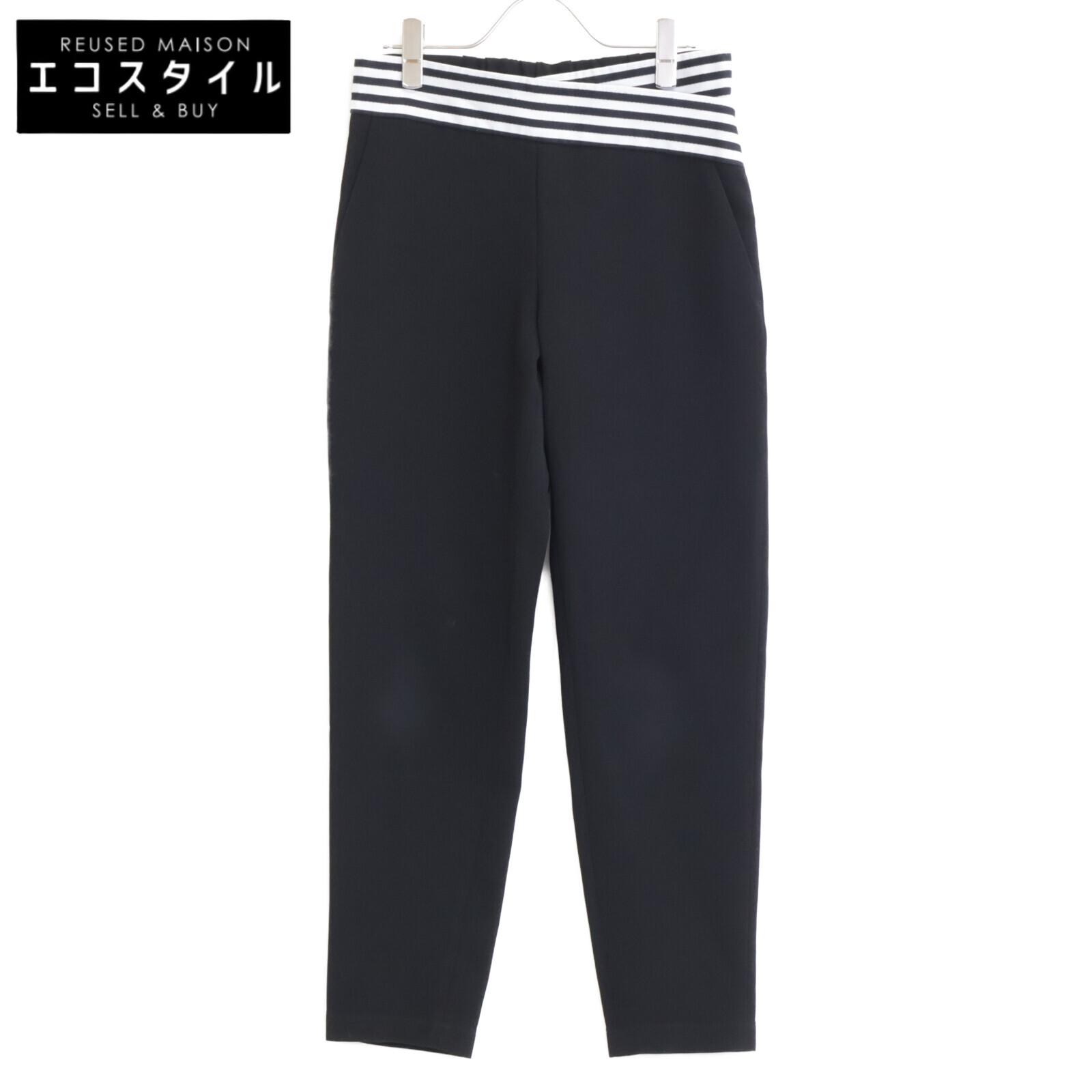 

BORDERS at BALCONY BD2111-3G-03 Black Waist Cross Border Tapered Pants Bottoms 36 blackUsed