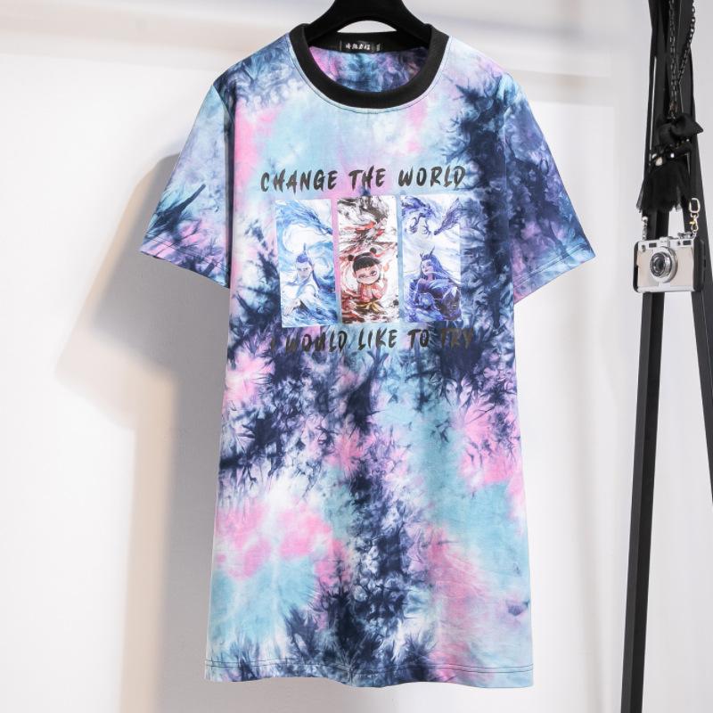 Plus Size Women's Summer New Loose Crew Neck Short Sleeved Top