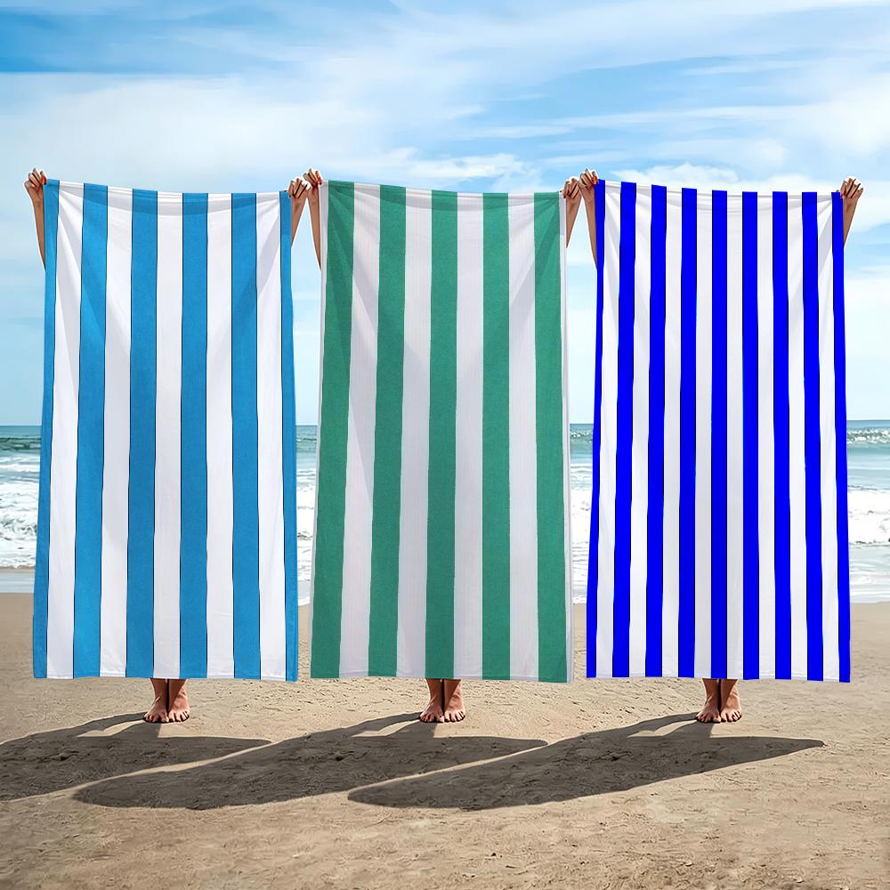 Stripe Towel Beach Towel Travel Lightweight Skin Friendly for Pool Beach Camping Cruise Summer