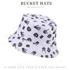 Trendy versatile sunshade sun hat summer double-sided pot hat printed bucket hat women