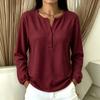 Women's Knit Long Sleeve Pullover Top, Loose Fit Casual Blouse for Everyday Wear