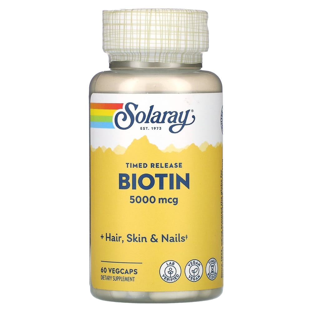 SOLARAY Biotin 5000mcg Veg Capsules, 60 Count