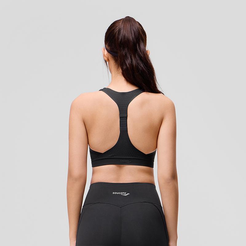 SAUCONY Solid U-Shaped Sports Bra Women Underwear Black SC1230001DY-BK01