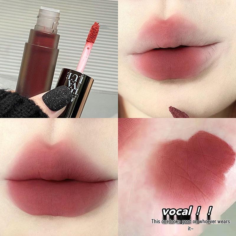 Yujie Matte Velvet Lip Mud: Soft Mist Gray Pink, Long-Lasting, Non-Transfer, Nude Makeup