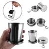 Food Grade Stainless Steel Telescopic Cup Travel Lightweight Outdoor Use Folding Cup Lightweight Extendable Water Cup Metal Wine Glass