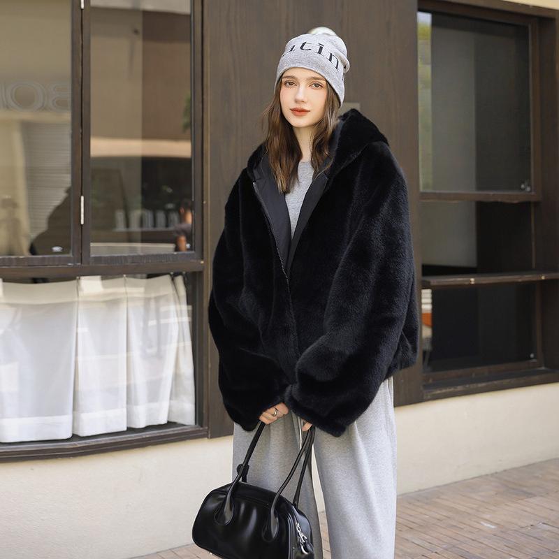 Winter Neu Ausländischer Stil Tragen Kapuzen Einfach Koreanische Version Baumwollgepolsterte Kleidung Damenmantel auf beiden Seiten