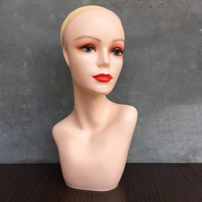 Female Bald Mannequin Head Makeup 21.26inch Durable Multipurpose Smooth for Necklace Hairpieces Hats