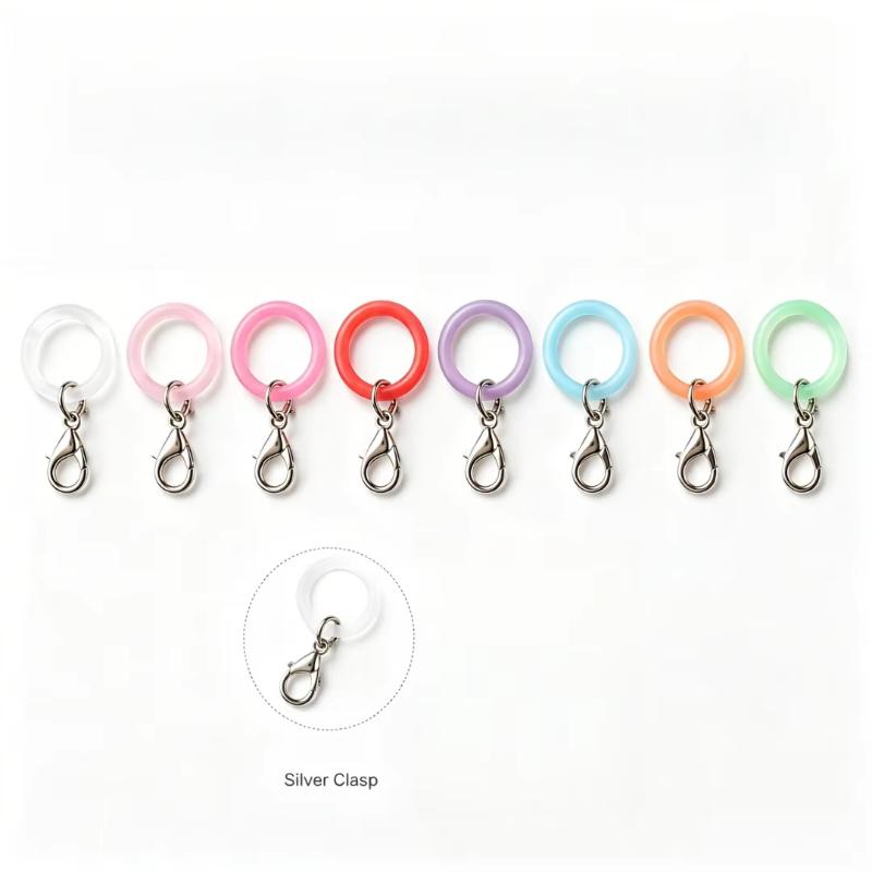 Silicone Umbrella Handle Rings Waterproof Long-Lasting 5/10 Pcs with Lobster Clasp for Daily Office Commuting Use