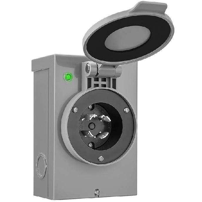 SURAIELEC 30 Amp Generator Power Inlet Box, NEMA L14-30P Generator Box for 4-Prong Generator Cord, 125/250V, 7500W Weatherproof Outdoor Power Inlet