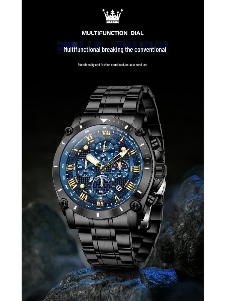 Olevs Men's High-End Quartz Business Watch with Large Dial