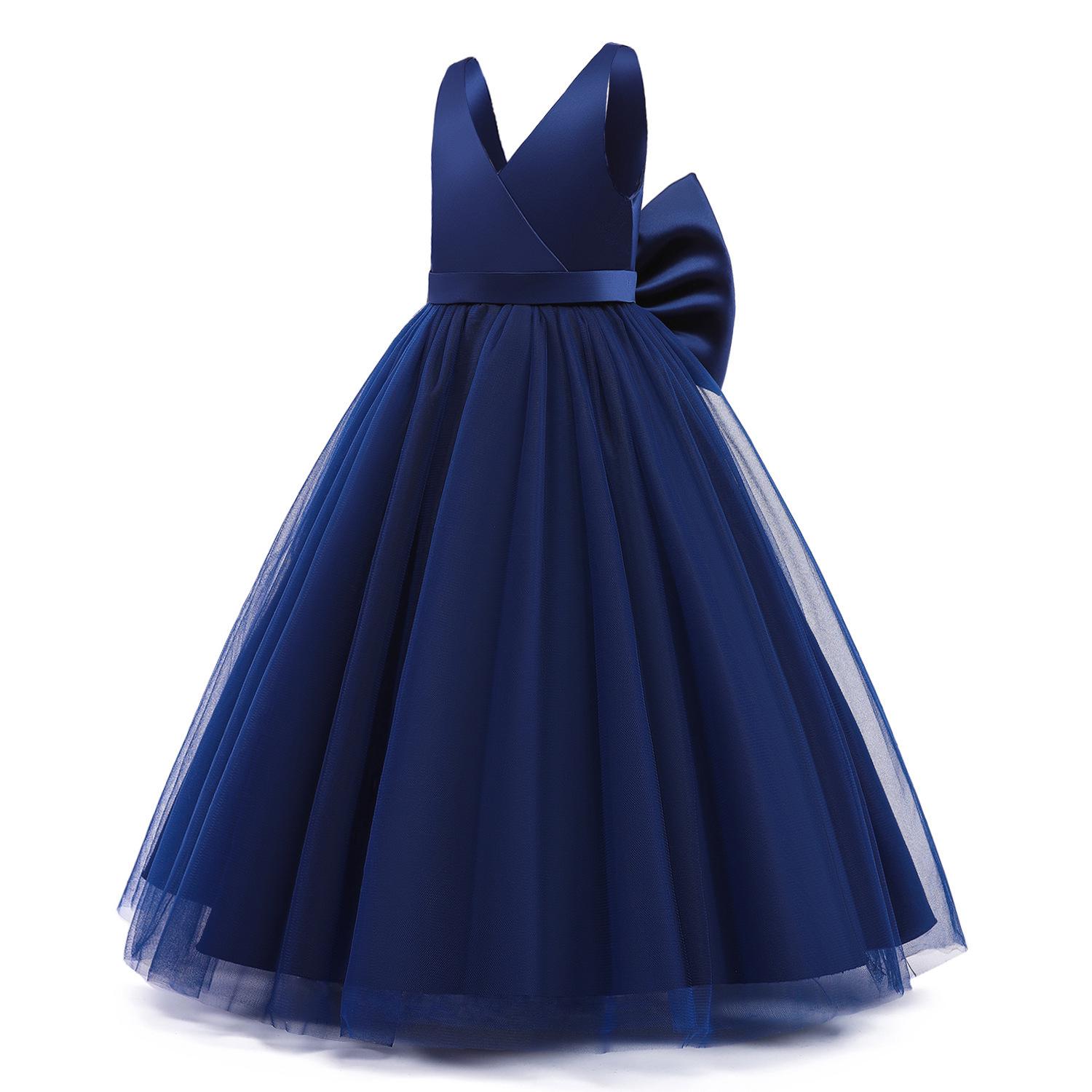 

Пышное атласное сетчатое платье без рукавов в европейском и американском стиле для девочек на свадьбы, дни рождения и выступления - Коллекция 2022 140 cm