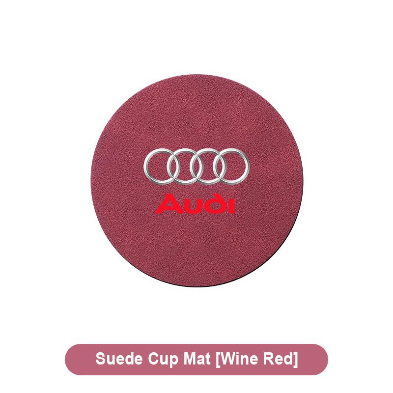 1pcs Suede Car Coaster Mat Water Cup Slots Non-Slip Pad for Audi C5 C6 C7 A4 B6 B8 B7 A6 A3 A5 Q3 Q5 Q7 8P  S3 S5 S1 S4 S2 RS3 RS4 RS5 RS6 RS8