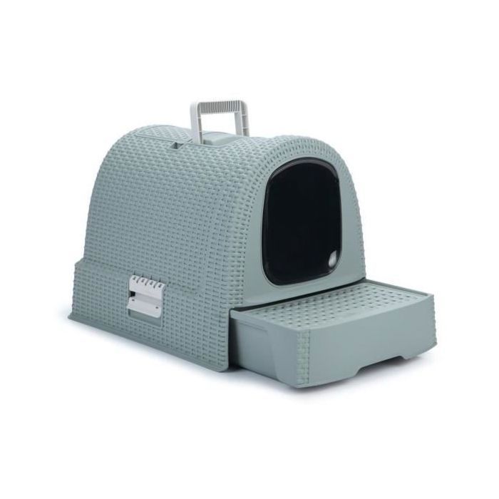 Curver Cat Litter Box - Gray Blue - For Cats - 51 X 38.5 X 39.5 Cm