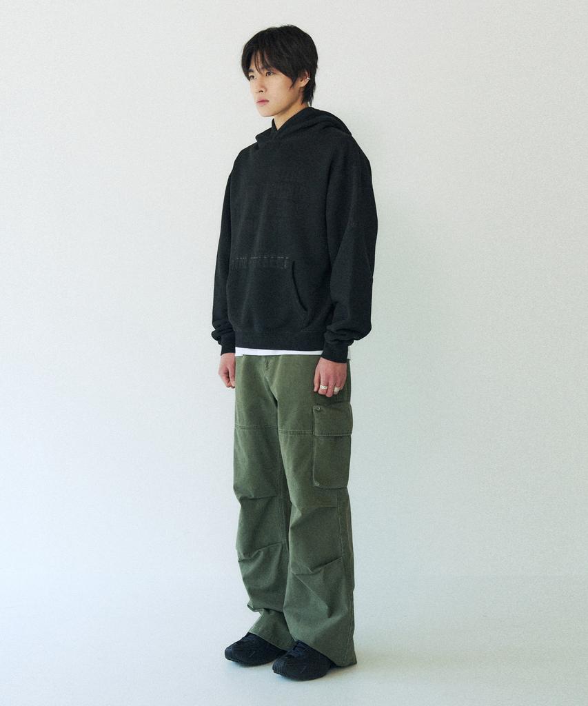 SLOWACID Dyed Cotton Wide Cargo Pants [Khaki]