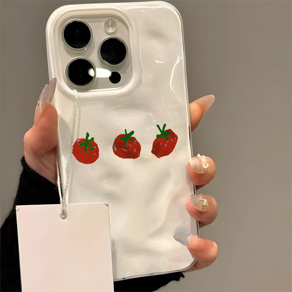 Hand-drawn Tomato Protective Phone Case For iPhone 17 Air 16 15 13 12 11 Pro Max Pro Plus Anti-Shock Slim Fit Carcasa Cover