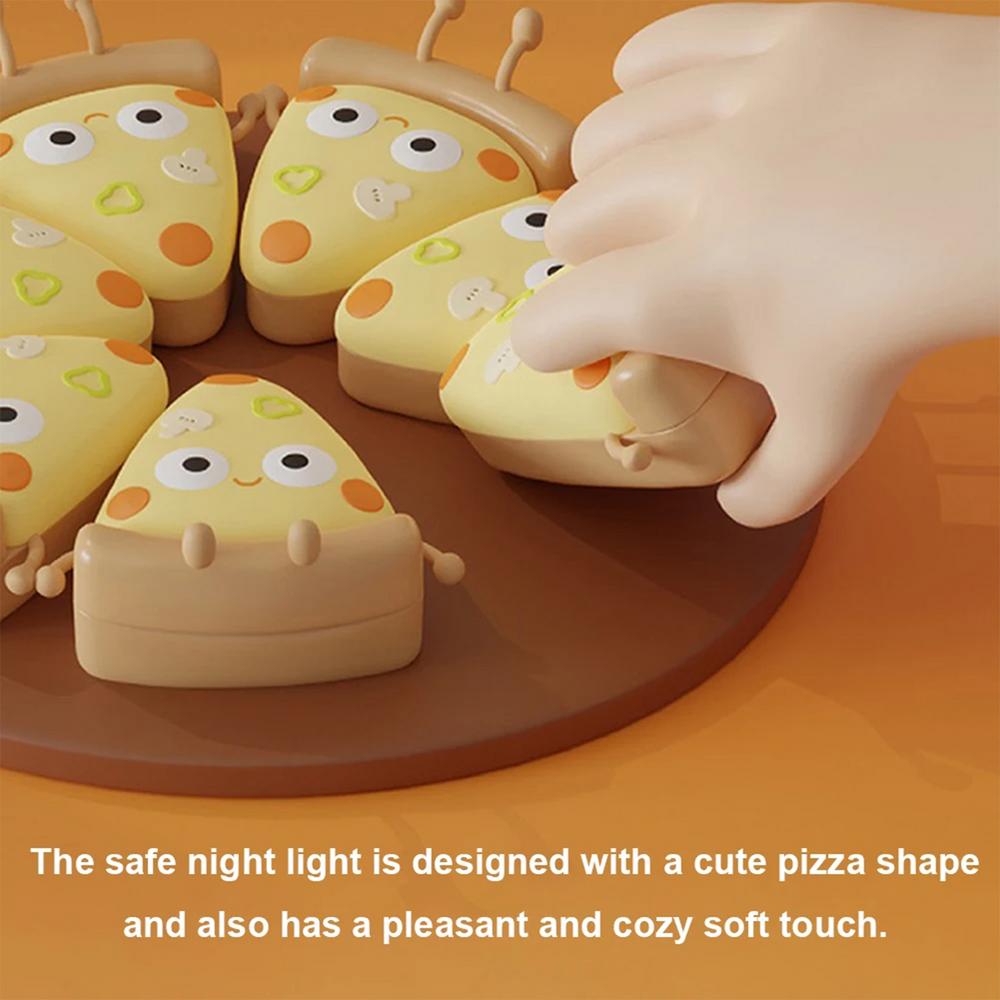Pizza Lamp Pizza Light USB Silicone LED Batteried Dimmable Funny Nightlight With Auto-Off Timer Party Cool Home Desk Decoration