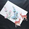 Embroidered Plum Blossom Immortal Deer Embroidered Fabric with Adhesive Backing Chinese Style Hanfu DIY Creative Patch Patches