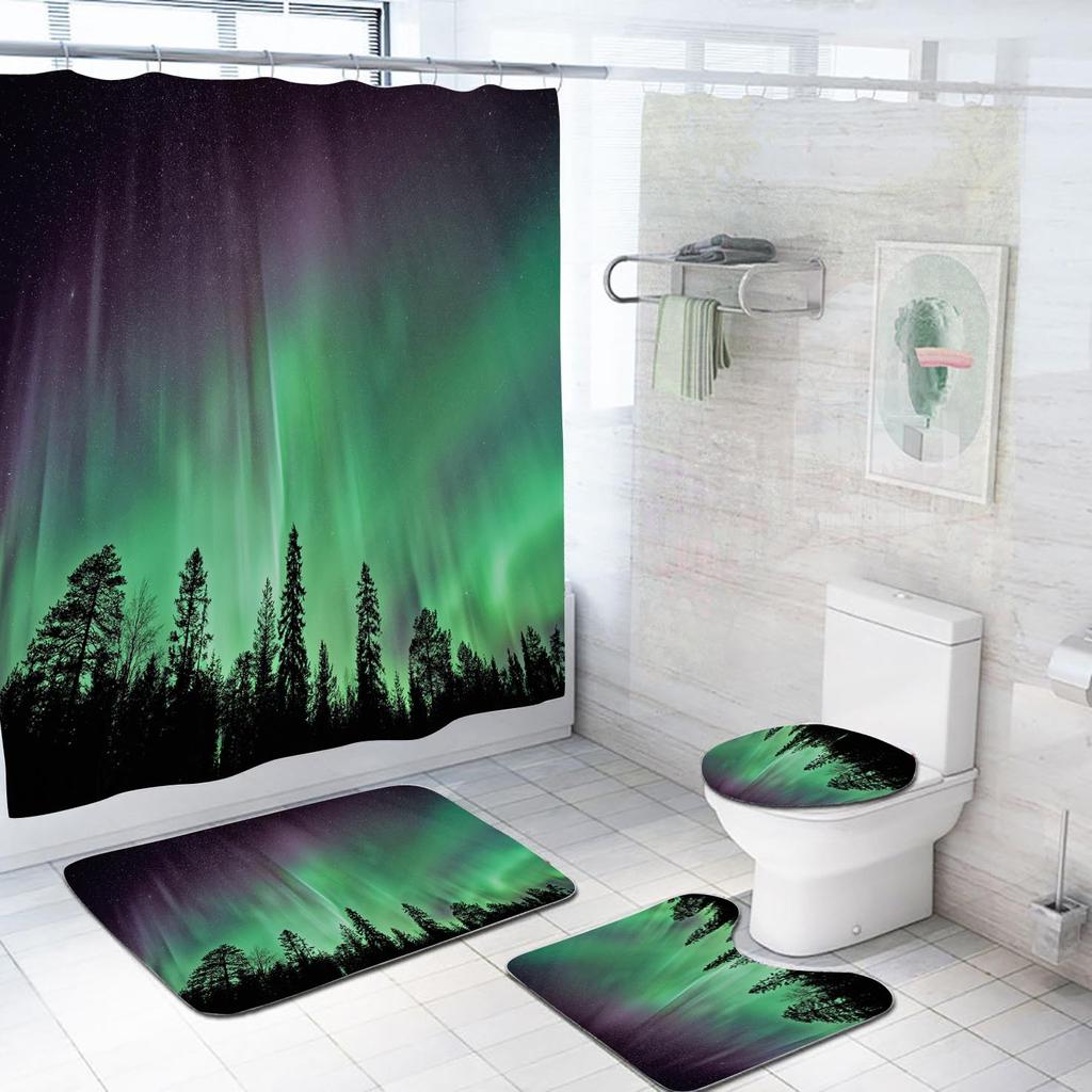 Fashion 3D Dolphin Shower Curtain Set Animal Bear Green Plant Waterproof Fabric Bathroom Set Decor With Hooks Bathroom Curtains