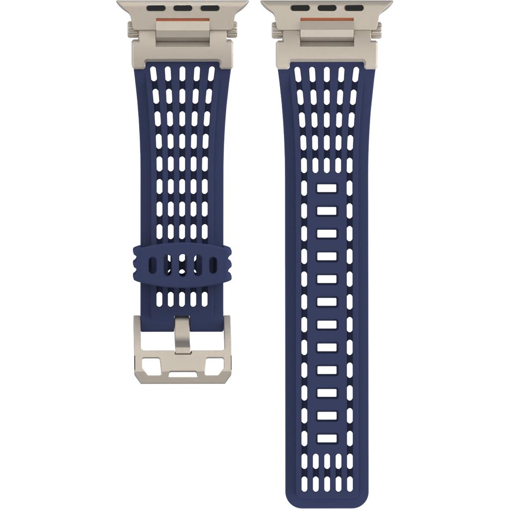 Silicone Strap for Apple Watch Series 10 Ultra 9 8 7 SE 6 5 4 3 2 1 46mm 49mm 45mm 44mm 42mm Watchband Ventilated Mech Armor Design