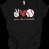 Peace Love Baseball T Shirt Mom Mother Lover Baller Youth Vintage Graphic Comfortable Breathable Fashion Soft