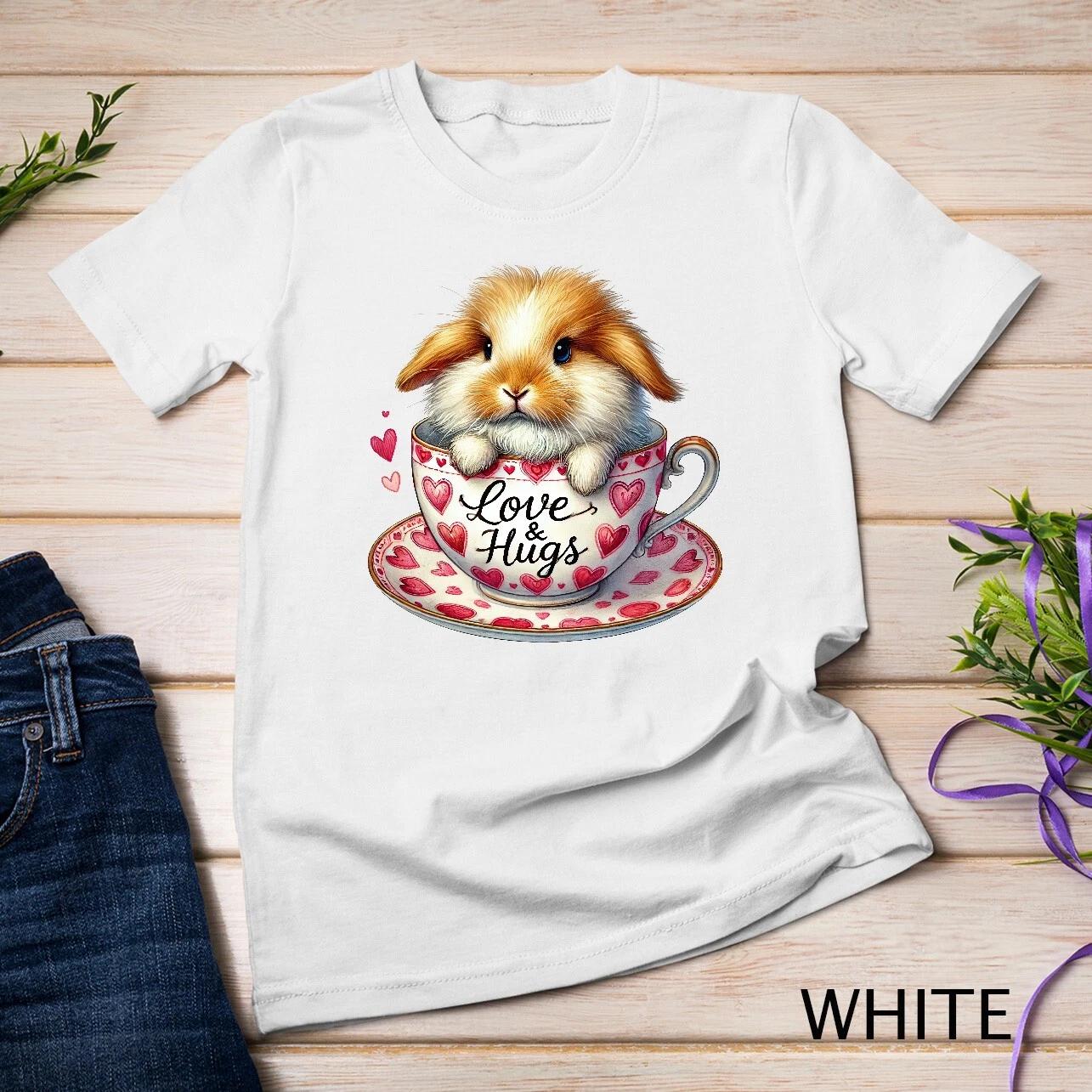 Adorable Bunny A Heartwarming Valentine s Day Tee Funny T-Shirt Unisex T-shirt 3XL