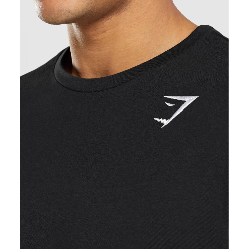 Gymshark CresT Long Sleeve T shirT Black A1a9e Bbbb