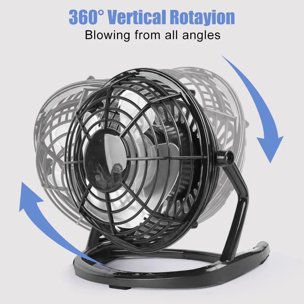 Strong Wind USB Silent Fan Cooler for Laptop Notebook PC Home Office Desk 4 Blade Cooling Fans Summer Rottable USB Mini Fan