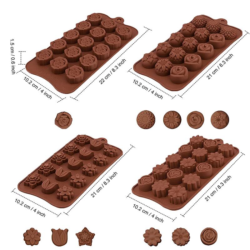 Flower Silicone Molds Rose Chocolate Candy Mould For Fat Bombs Gummy Cake Cupcake Soap Candle Decoration Wax Melts Ice Cube