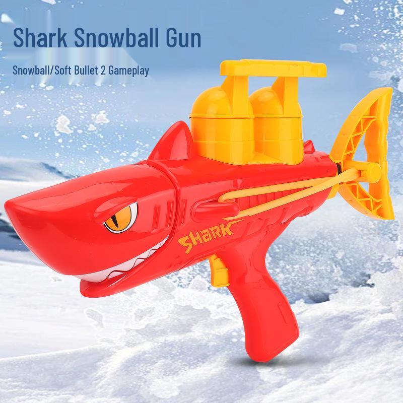 Shark Snowball Blaster for Kids – Outdoor Winter Snow Play and Soft Bullet Launcher
