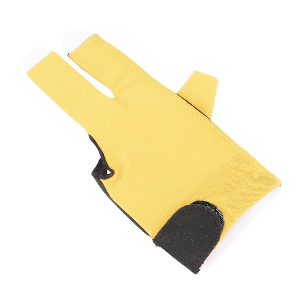 Left Hand Pool Glove 3 Finger Nylon Comfortable Elastic Universal Adjustable Billiard Pool Glove Yellow