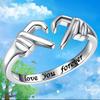 Exquisite Mode Kreative Doppel Hand Herz Ring Liebe Umarmung Hand Paar Ring Samen Romantische Schmuck