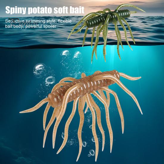 Topwater Bionic Bait 1/3/5Pcs 9.5cm/9g Floating Soft Lure with Multi-Tentacles, Realistic Fishing Baits Bait, Artificial Swimbait for Freshwater